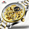 Swiss Tevise T820A explosion type waterproof hollow mechanical watch moon phase tourbillon casual men's watch